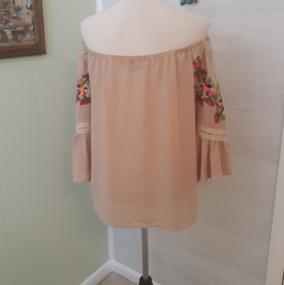 Vava by joy han off shoulder embroidery bohemian top XS *C2 - Picture 4 of 10